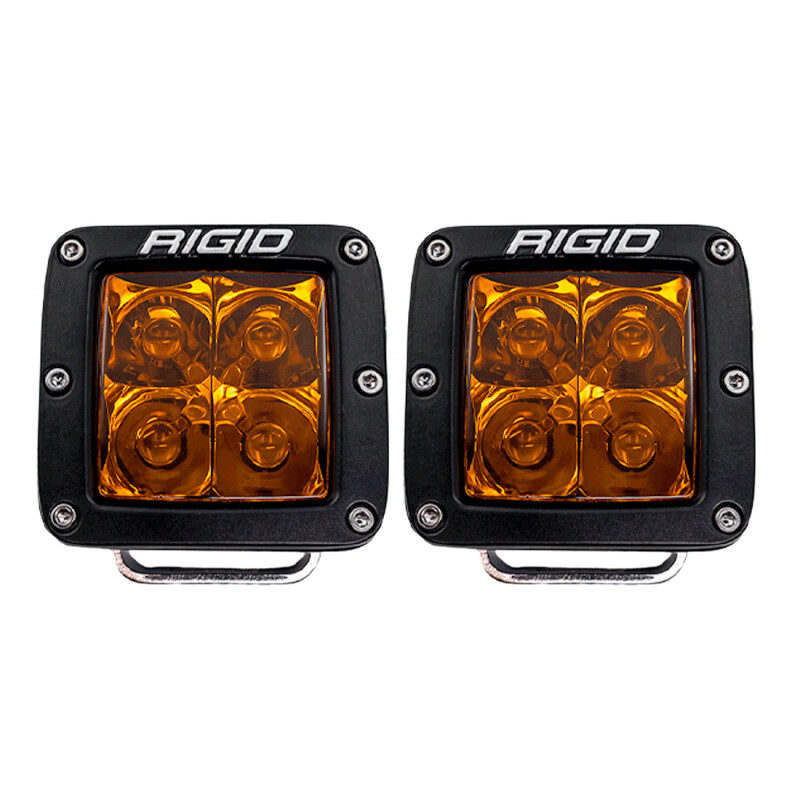 Rigid Industries D-Series Spot w/ Amber PRO Lens, Pair (20252)