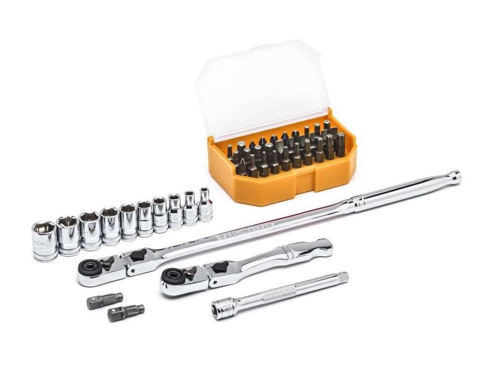 GearWrench 81032 45pc 1/4in Dr 6 PT Standard Metric Slim Head Mechanics Tool Set (iid from catalog)