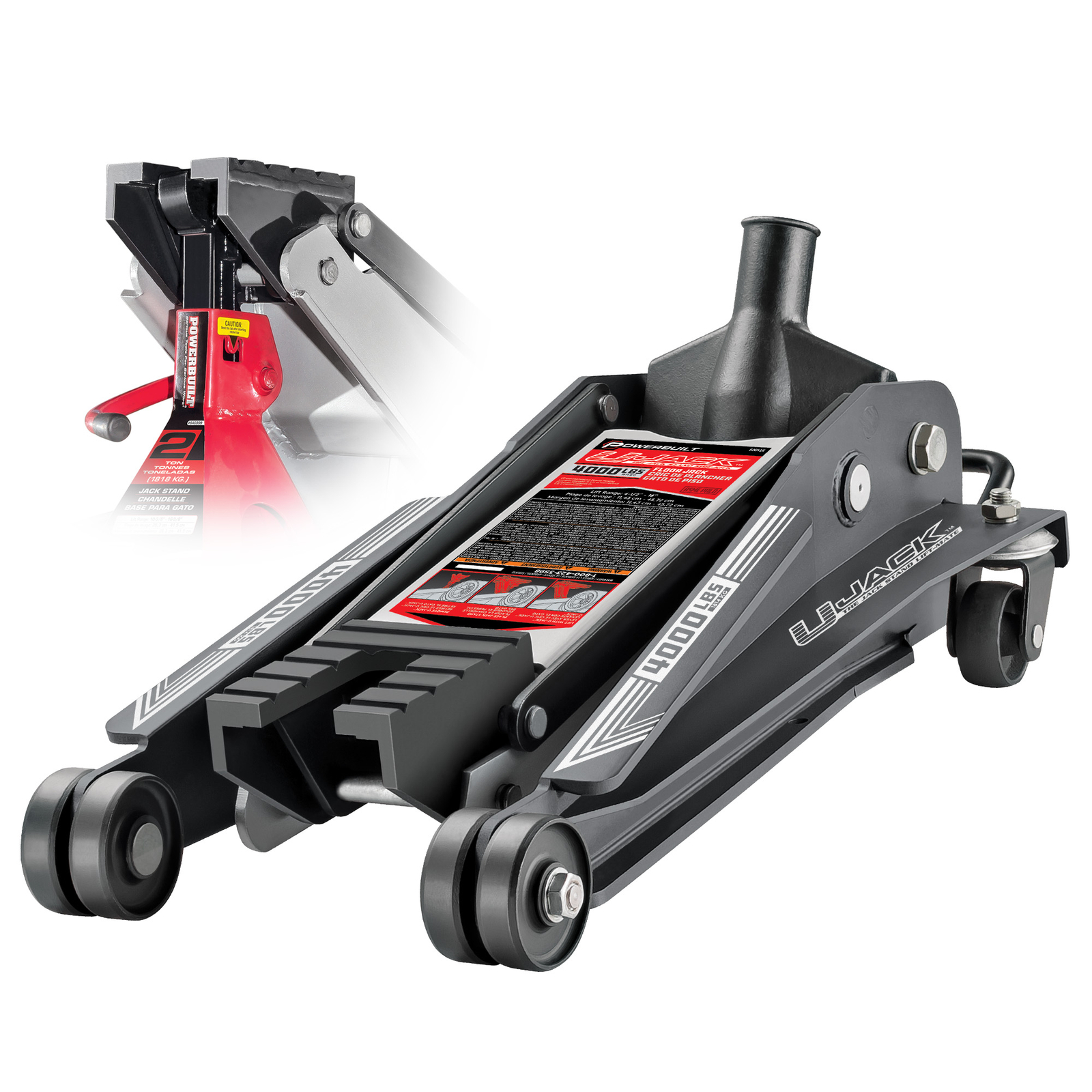 Powerbuilt 620516 4000 Lb (2 Ton) U-Jack Floor Jack
