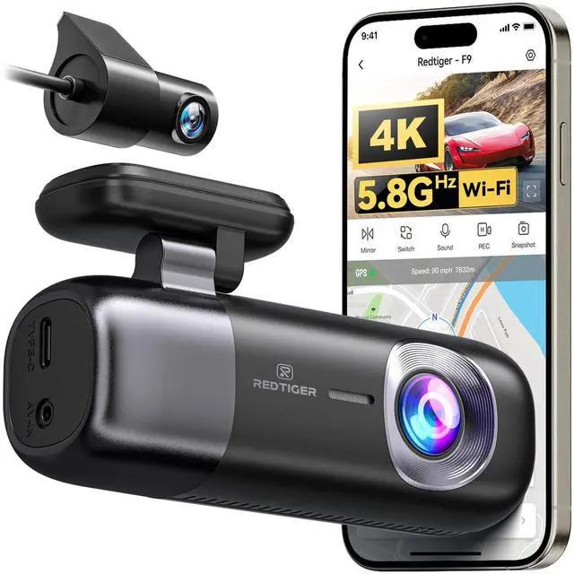 REDTIGER F9 4K Dash Cam Front Rear WiFi GPS