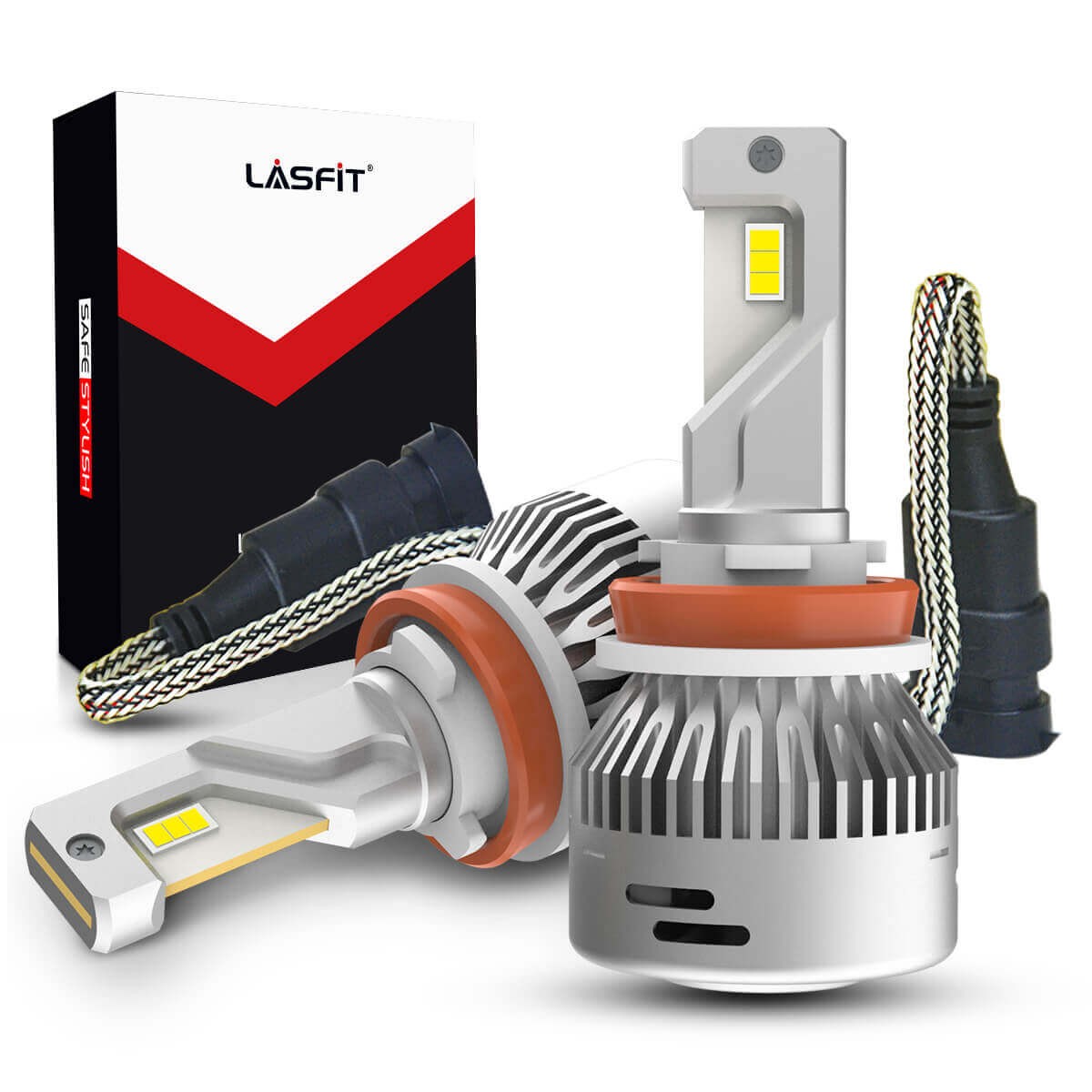 Lasfit 9012 HIR2 LED Bulbs High Low Beam Headlight 60W 6000LM White Super Bright
