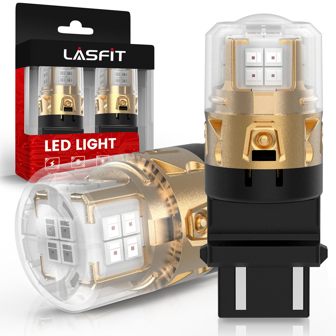 Lasfit Red LED Tail/Brake Stop Light Bulbs 3157/4157 (Chevy Tahoe 1995–2014, 1600LM, CANbus)