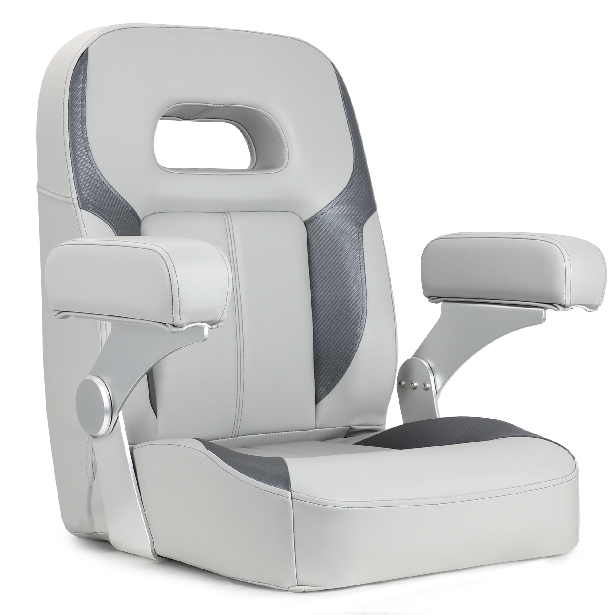 Pontoon Boat High Back Reclining Seat Boat Captain Seat Sky Grey Dove Grey