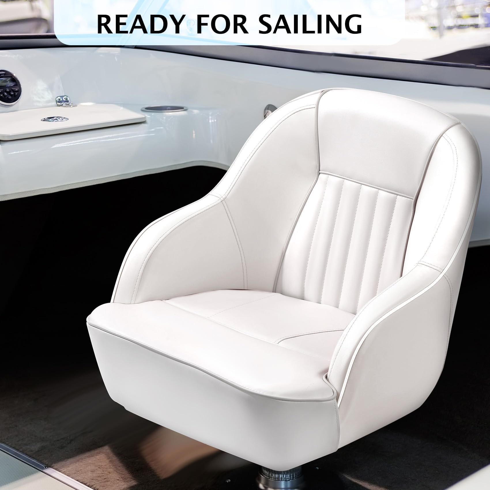 Boat Seat High Backrest Flip Up Seat Bolster Bucket Captain Seat Fishing Pontoon