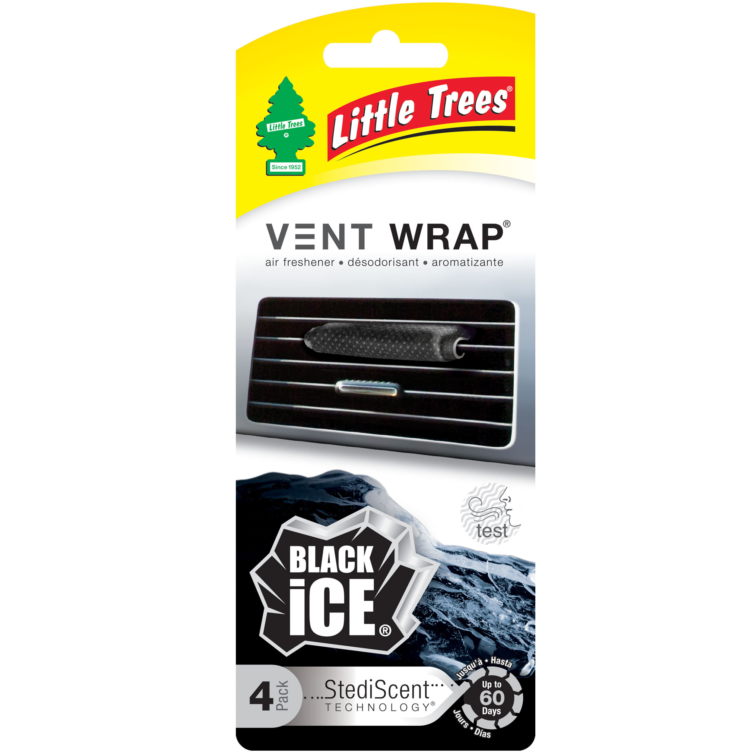 Little Trees Vent Wrap Black Ice Air Freshener 4-Pack