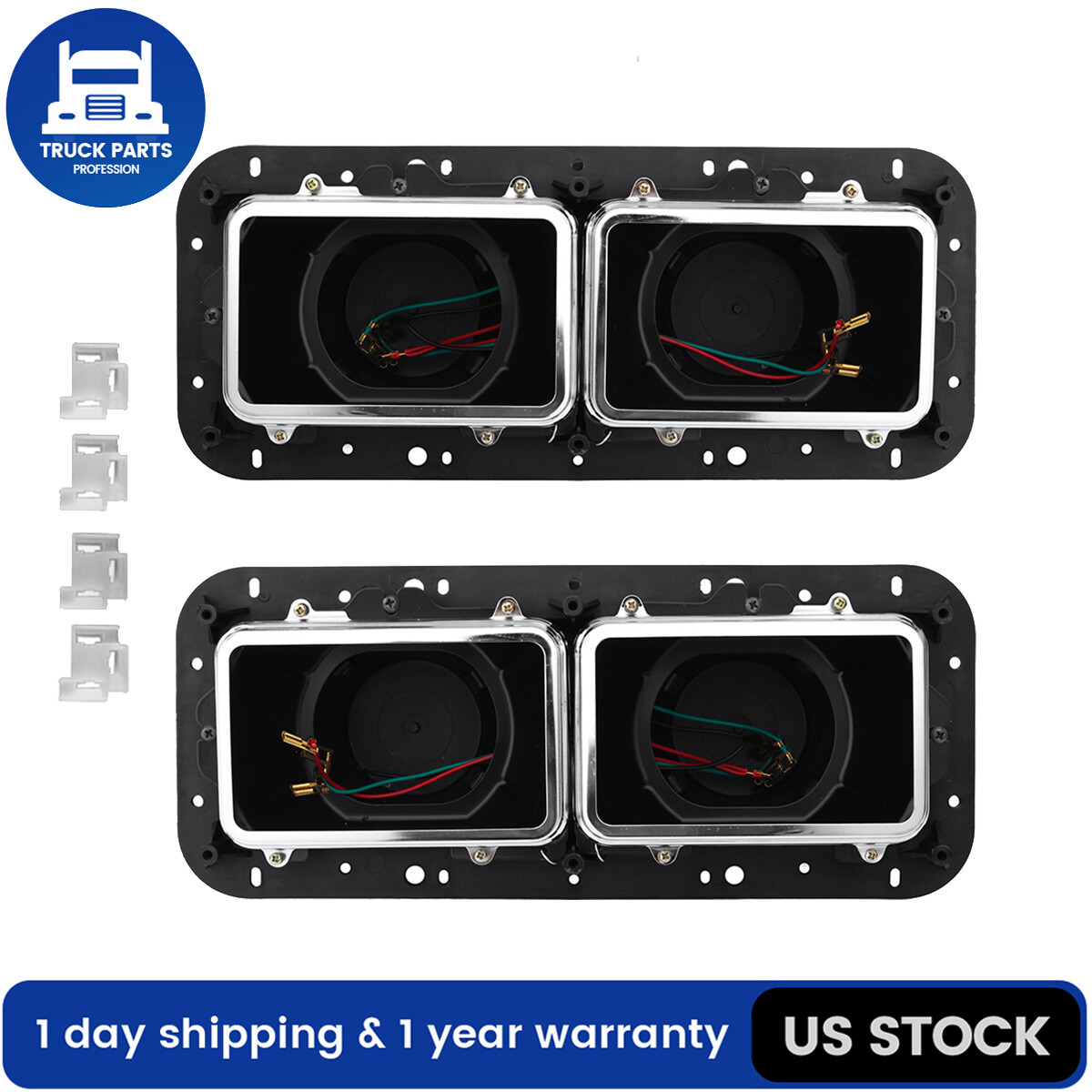 2PCS Headlight Housing Bases LH+RH For Kenworth T600 T800 Peterbilt 378 379