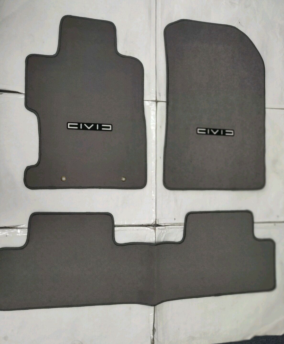 For 06-11 Honda Civic 2 4Dr Floor Mat Carpets Gray Nylon W/Emblem