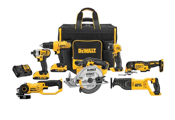 DeWalt DCKSS721D2 7-Tool 20V Max Power Tool Combo Kit with Rolling Case