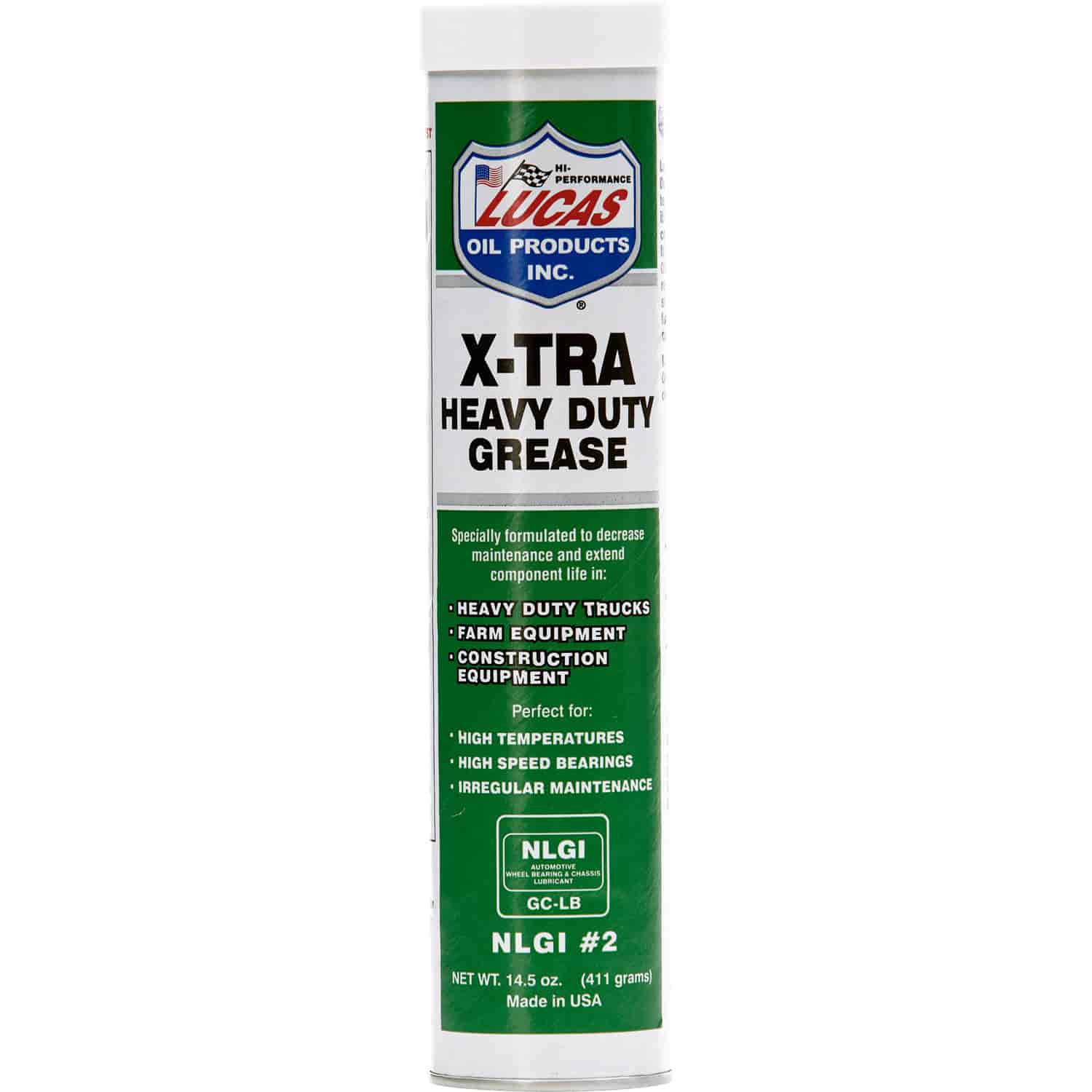 Lucas Oil 10301 X-TRA Heavy Duty Green Grease 14.5oz Tubes, 10 Pack