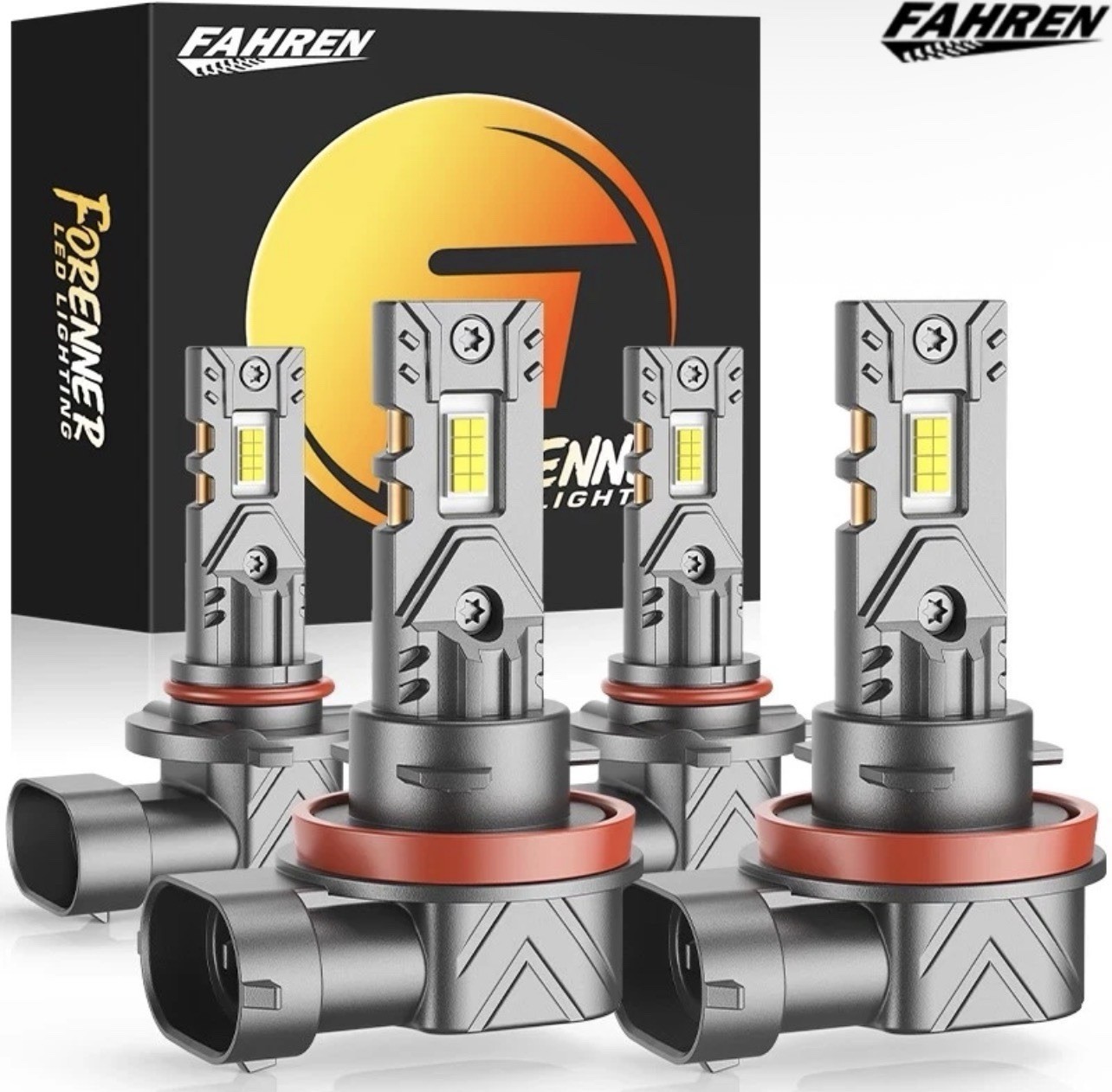 Fahren H11+9005 LED Headlight Bulbs 300000LM Ultra Bright 4-Pack High/Low/Fog Beam