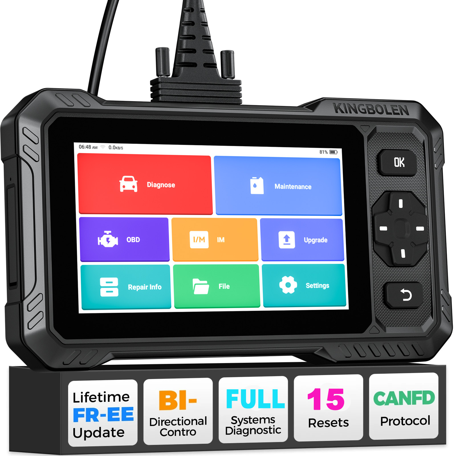 KINGBOLEN S6 ELITE Car OBD2 Bi-directional Diagnostic Tool Full System Scanner