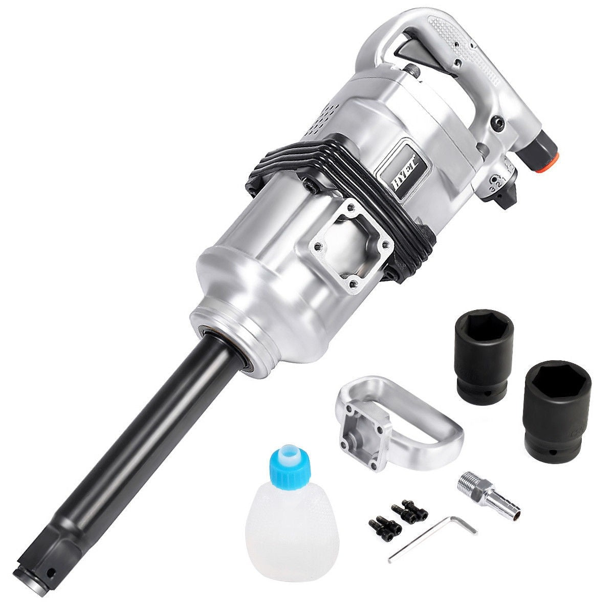 Heavy Duty 1in Air Impact Wrench Gun Long Shank Commercial Truck Mechanics w/Case