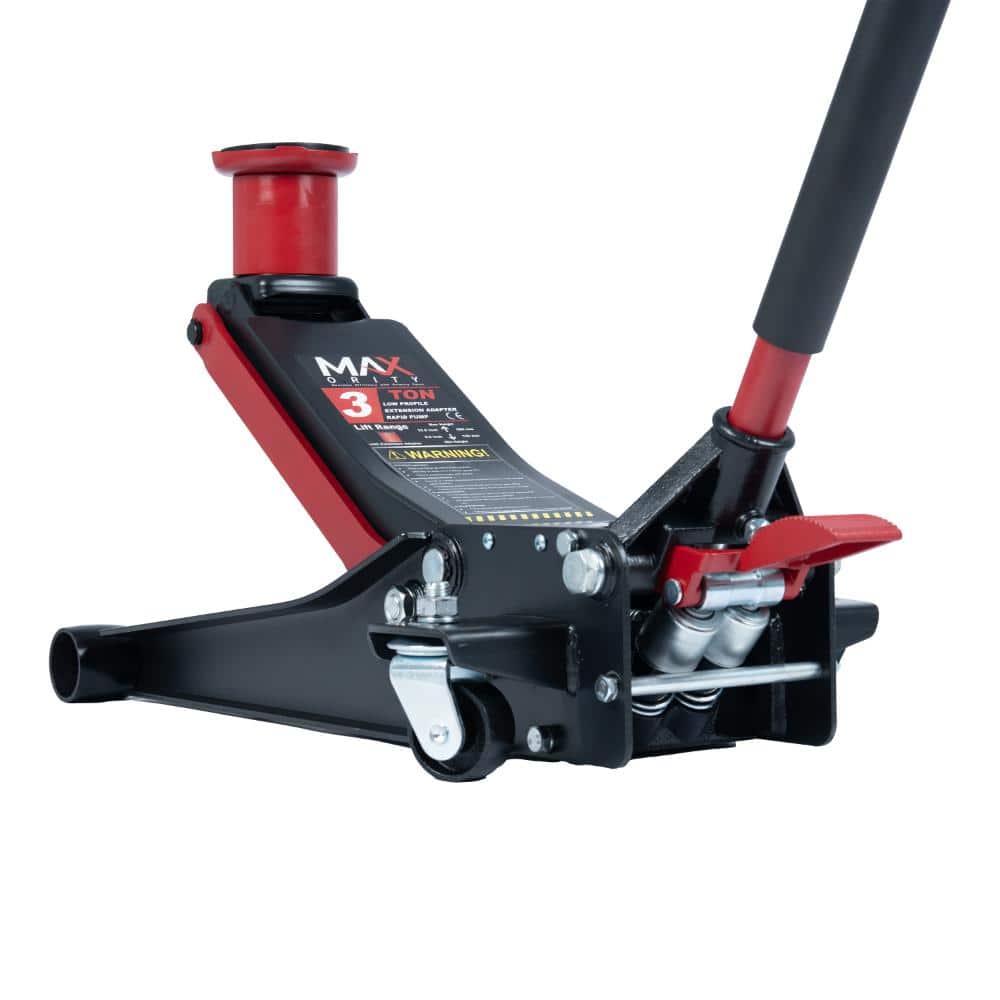 Maxority 3-Ton Dual Pistons Heavy-Duty Floor Jack with Foot Pedal + Extension Adapter