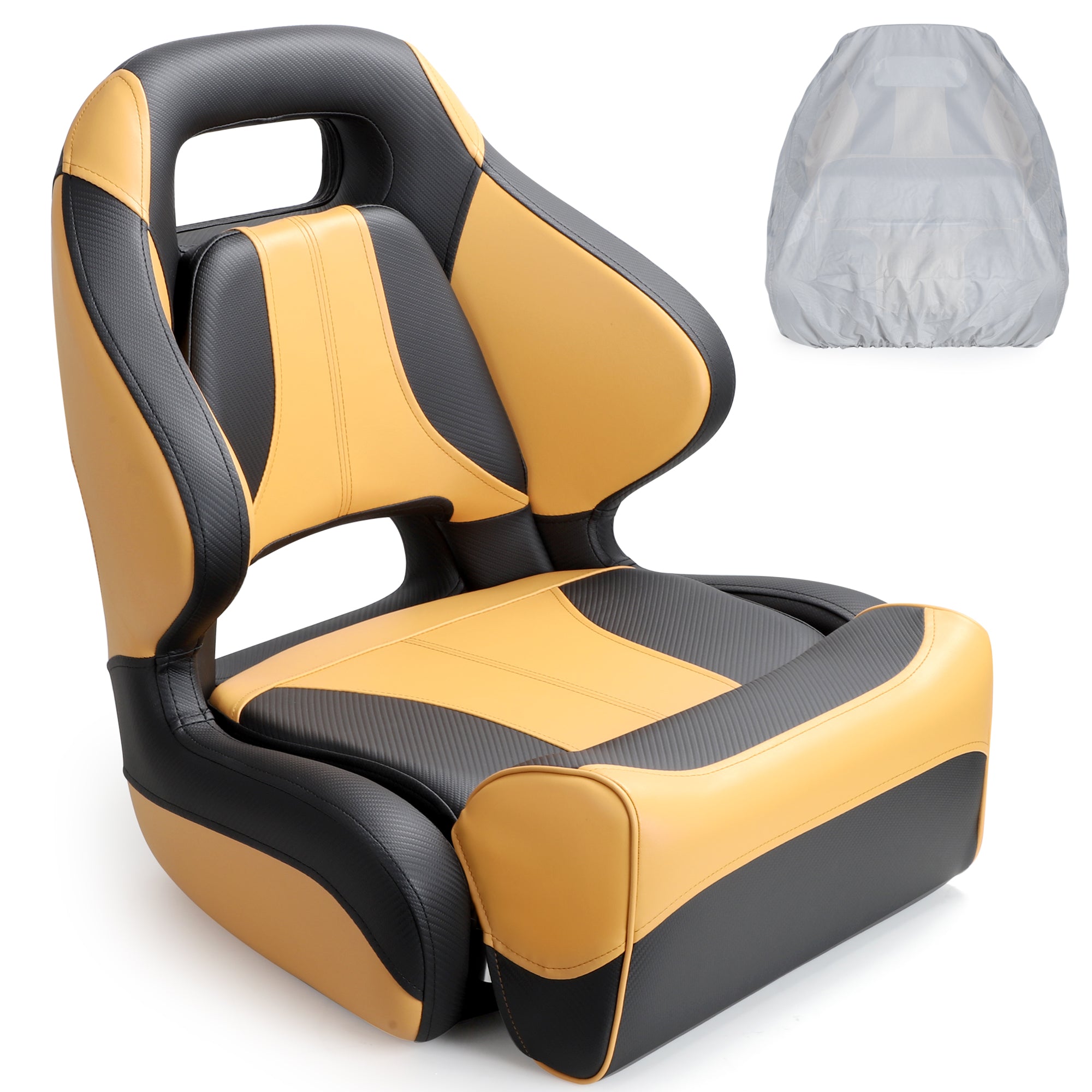 Northcaptain Captains Bucket Seat with Boat Seat Cover White Red