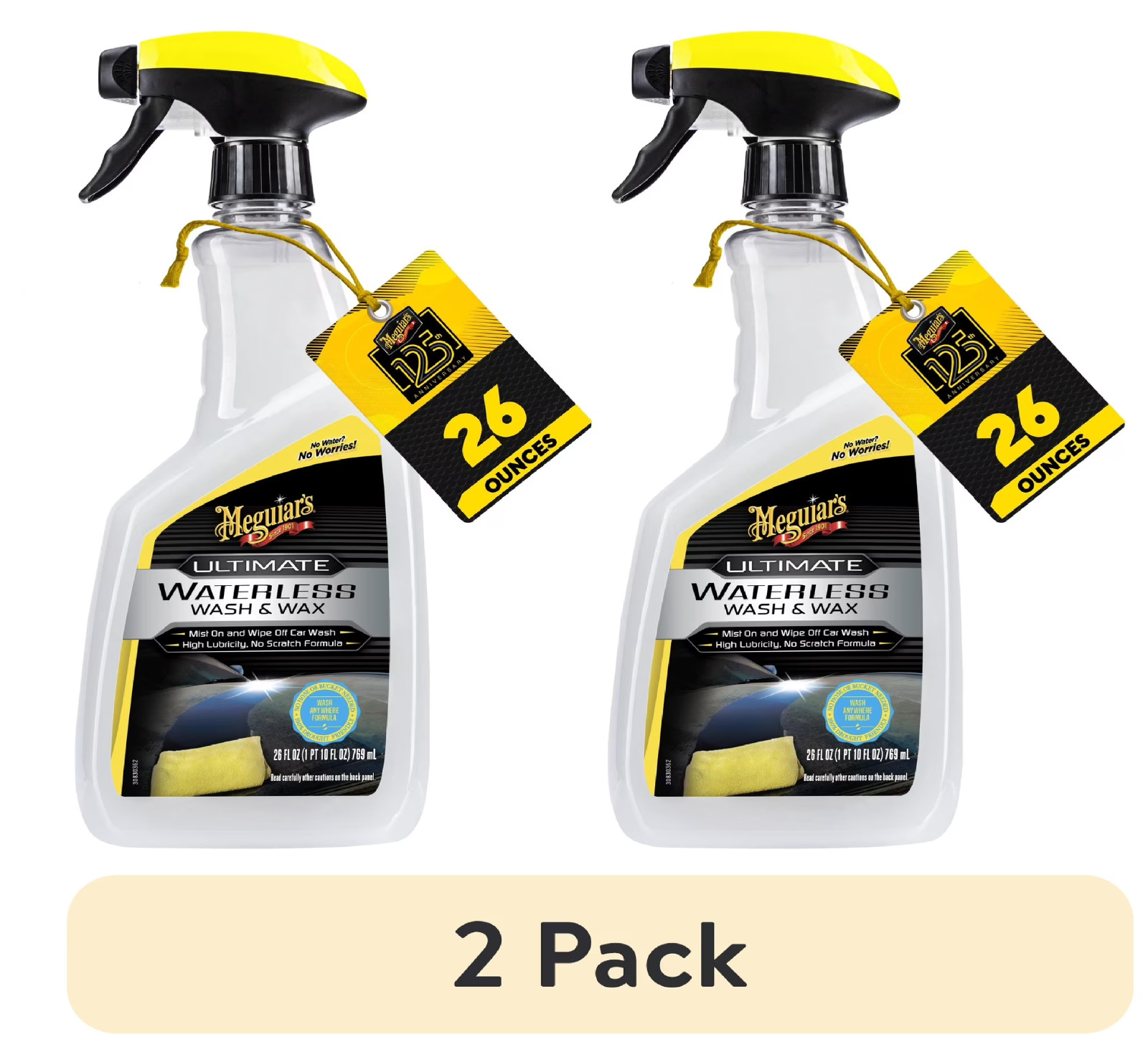Meguiar's Ultimate Waterless Wash & Wax Spray G3626, 26 oz — 2-Pack