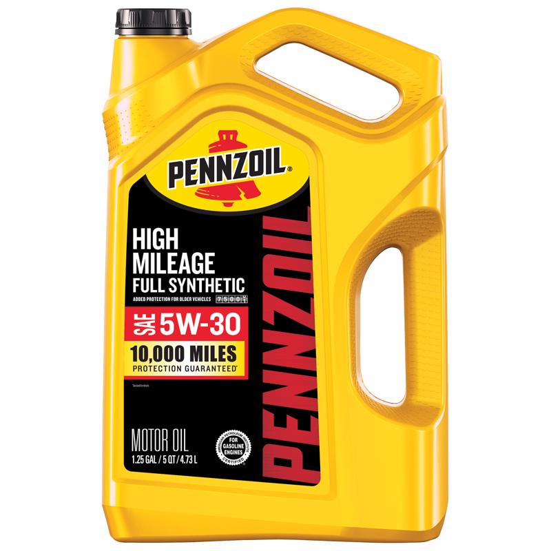 Pennzoil Full Synthetic 5W-30 High Mileage Motor Oil 5 qt, 3-Pack