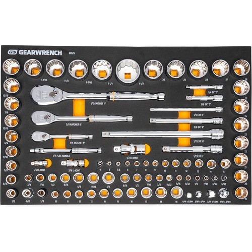 GearWrench 21pc SAE Standard & Stubby Ratcheting Wrench Set w/Foam Tray