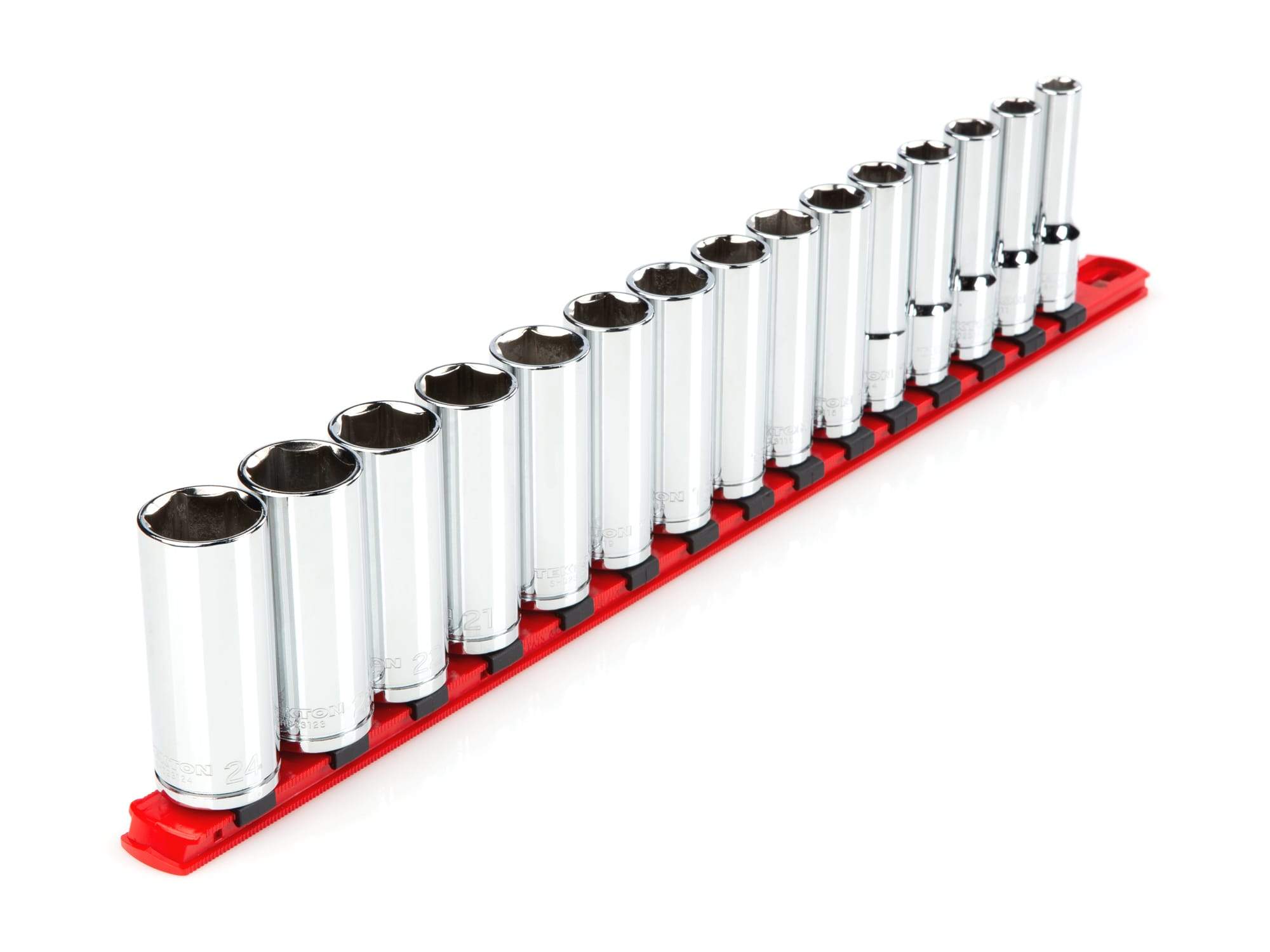 TEKTON SHD92106 1/2 Inch Drive Deep 6-Point Socket Set 15-Piece (10-24 mm)