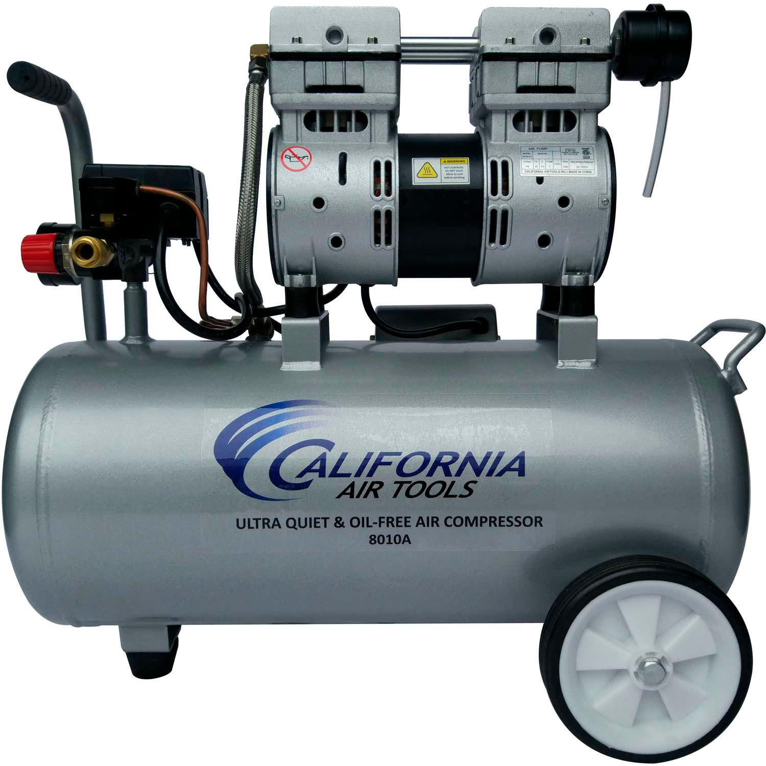 California Air Tools 8010A 1 HP 8 Gal Quiet Oil-Free Alum Air Compressor