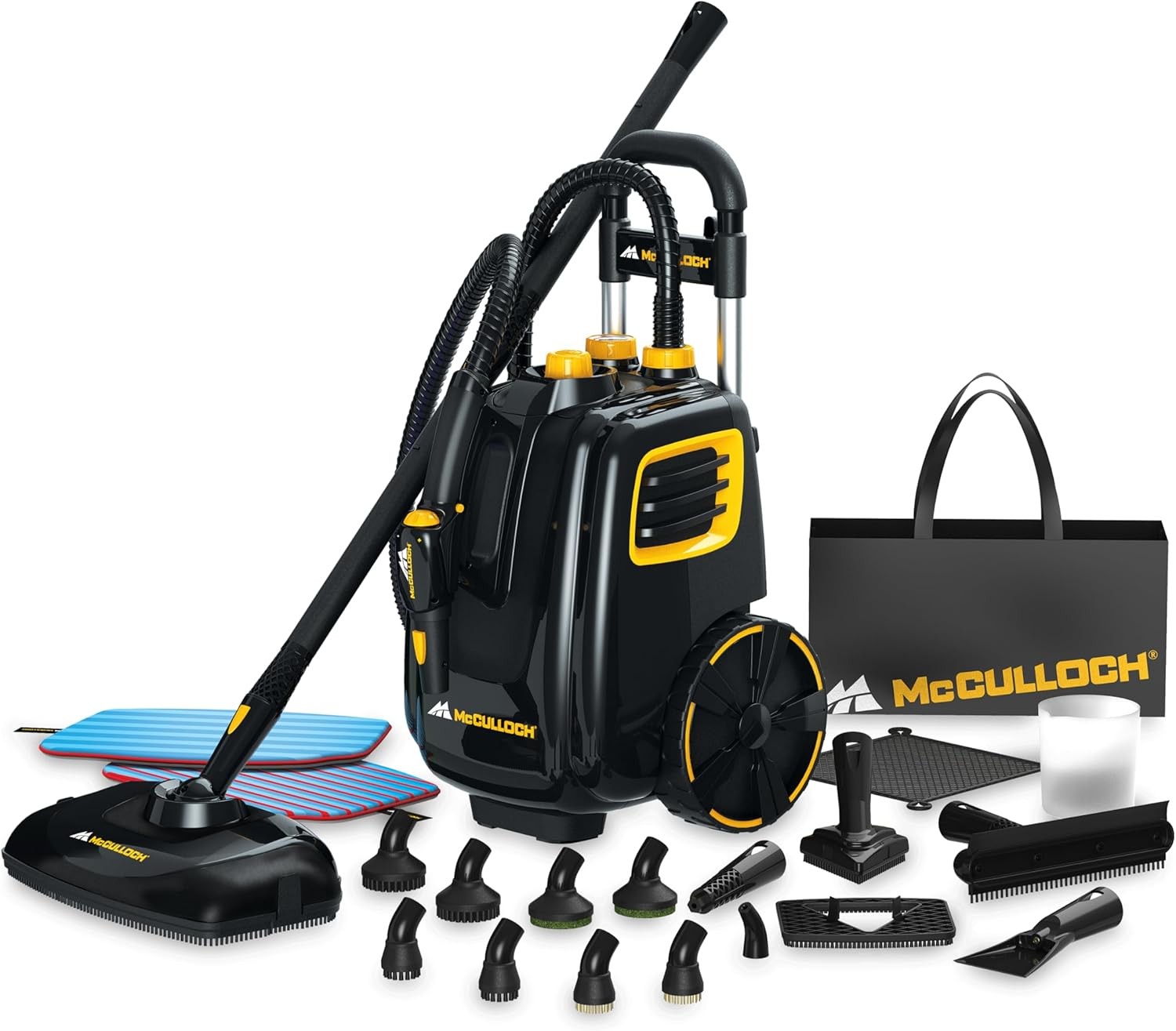McCulloch MC1385 1500W Multipurpose Deluxe Canister Steam Cleaner w/ 23 Accessories