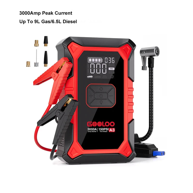 GOOLOO A3 Jump Starter 3000A and Inflator 150PSI JS-506