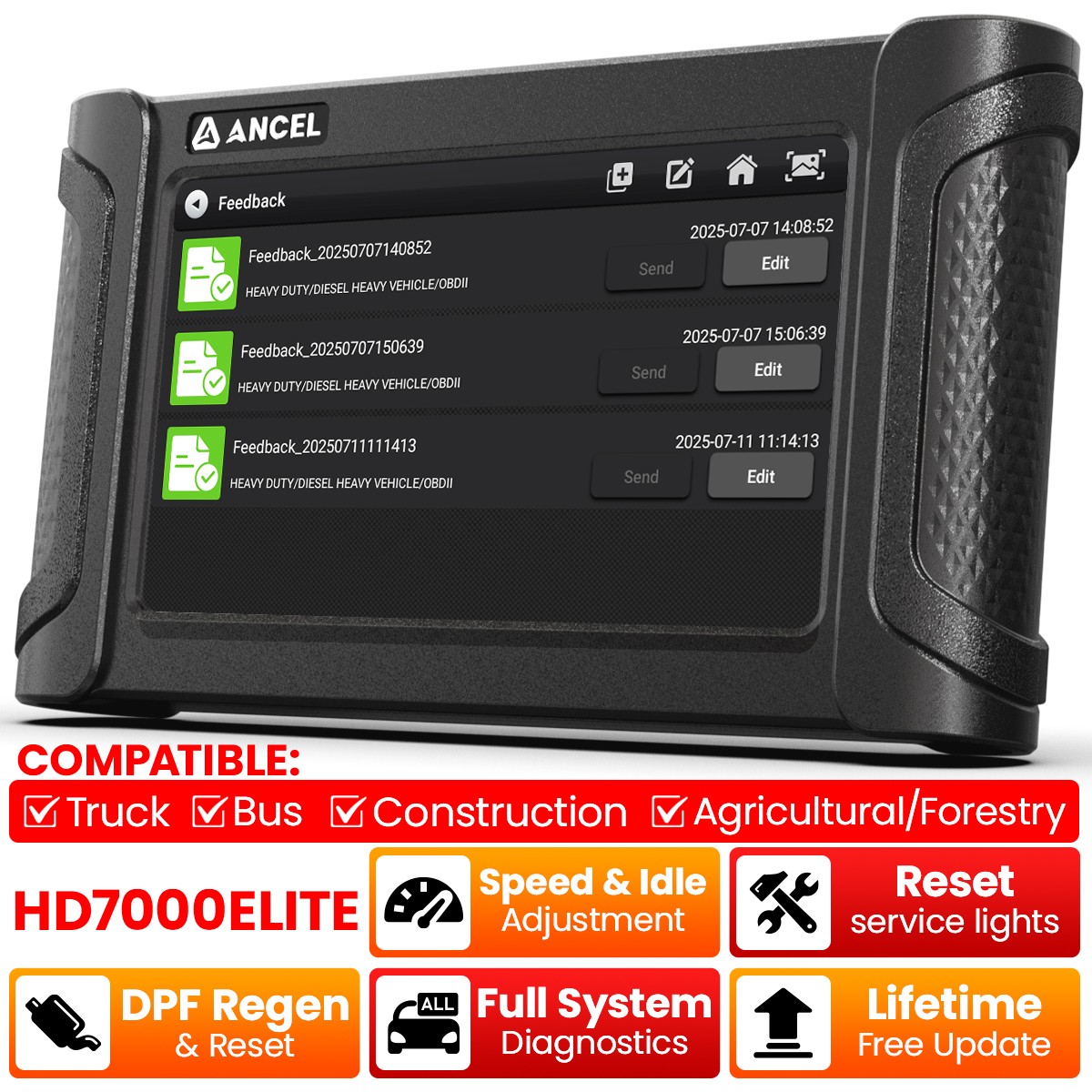 Heavy Duty Truck Scanner For Cummins All System Diesel Diagnostic Tool DPF Regen