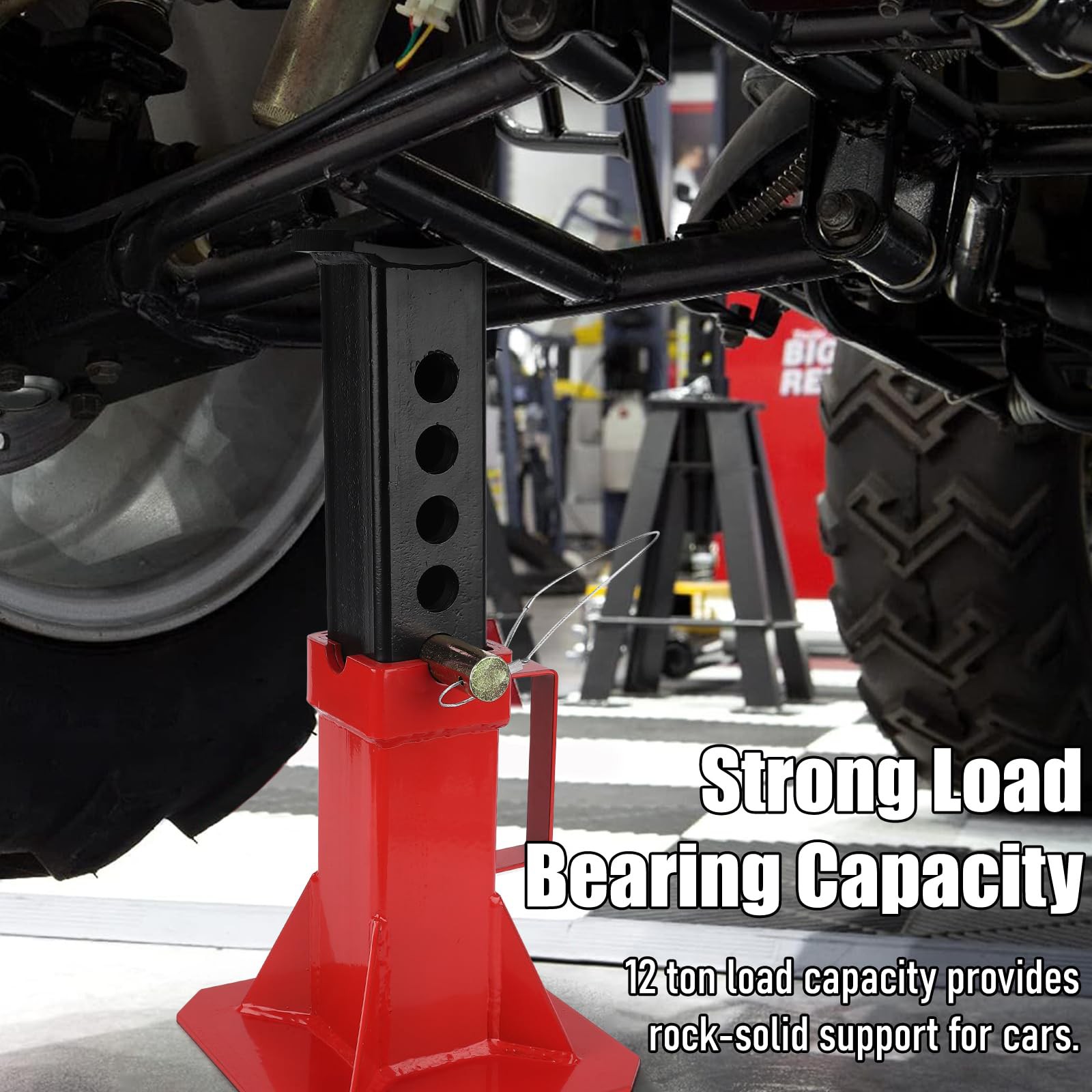 Car Jack Stands Steel 12-Ton Capacity Pair