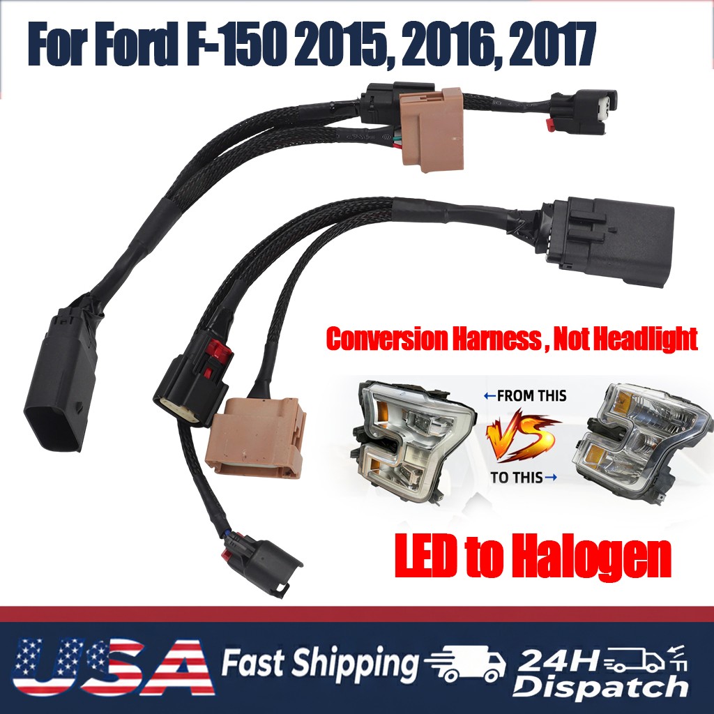 2015 2016 2017 Ford F-150 F150 Halogen To LED Headlight Conversion Harness PNP