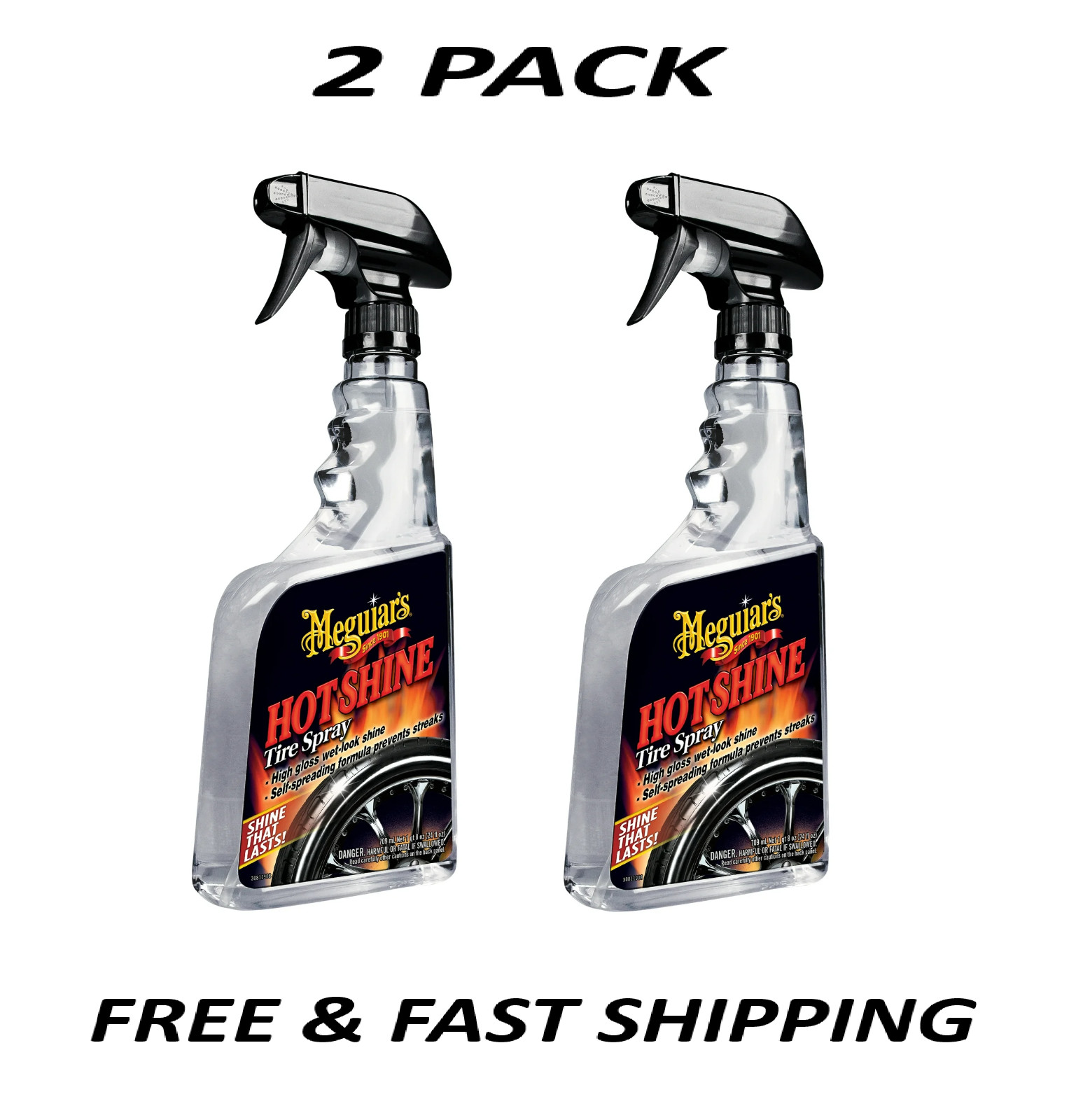 Meguiar's Hot Shine Tire Spray G12024, 24 oz — 2-Pack