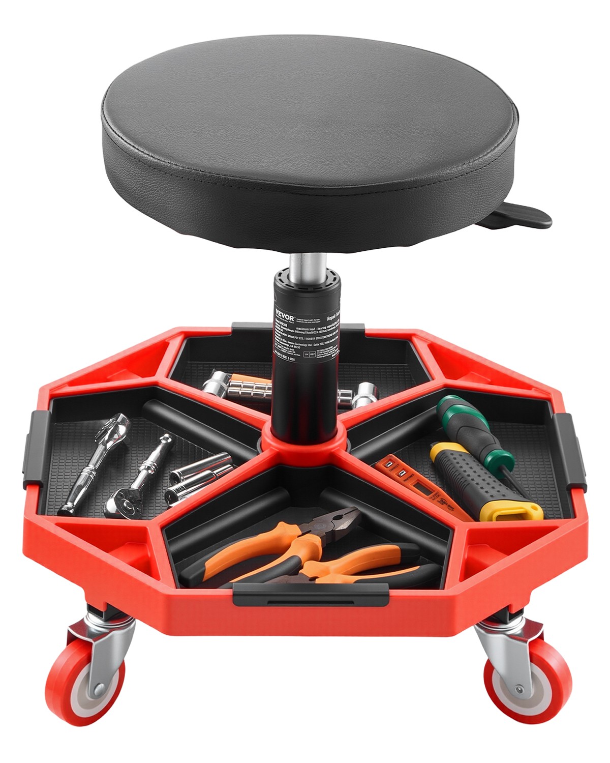 VEVOR Mechanic Stool 300 LBS Capacity Garage Stool with Wheels Heavy Duty Rolling