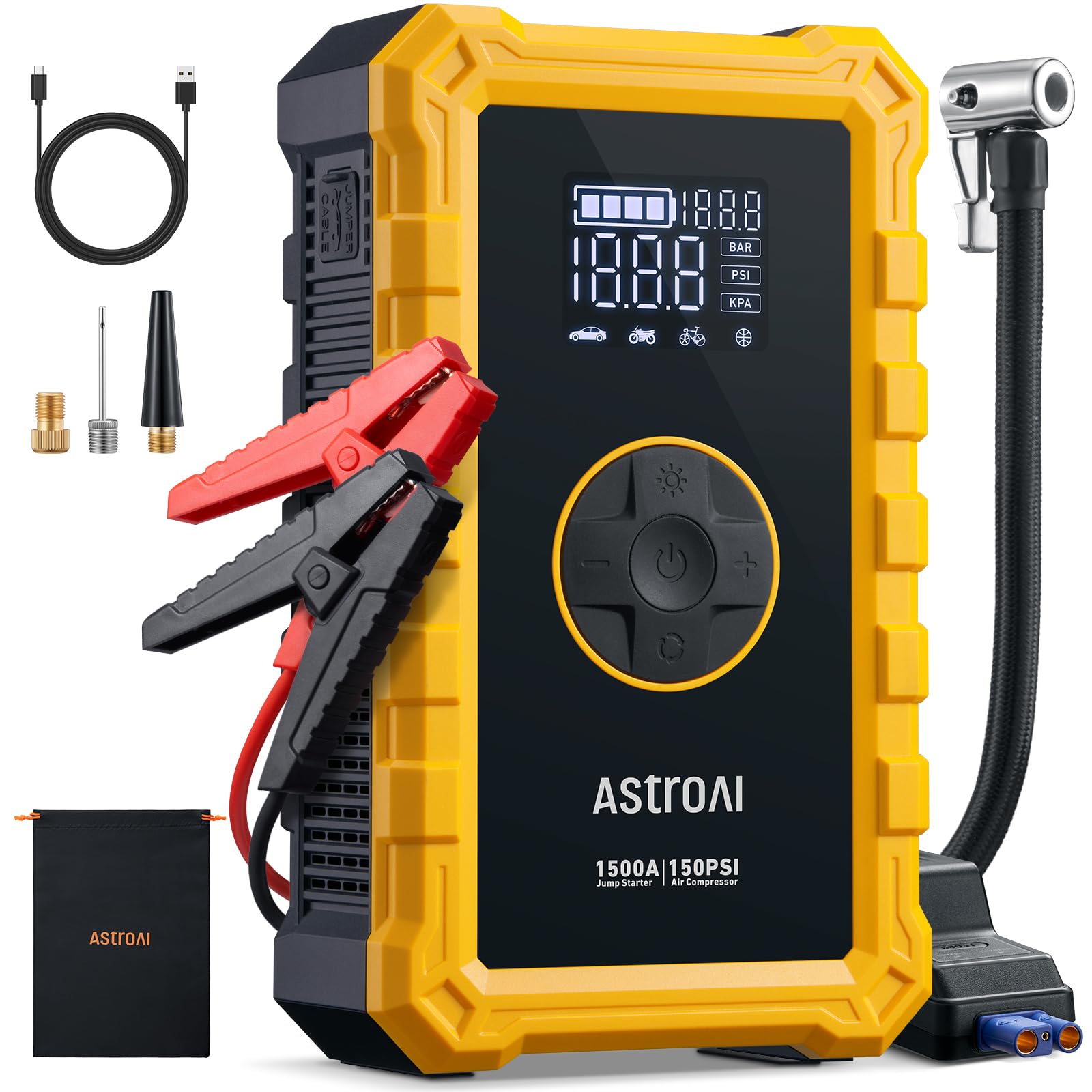 AstroAI S8 Air Jump Starter with Air Compressor (1500A)