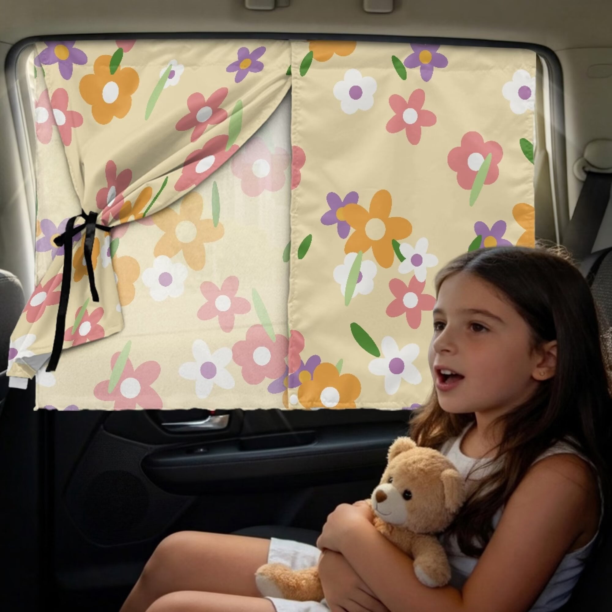 Car Window Shades, 2 PCS Magnetic Double Layer Auto Sun Shade for Side Window