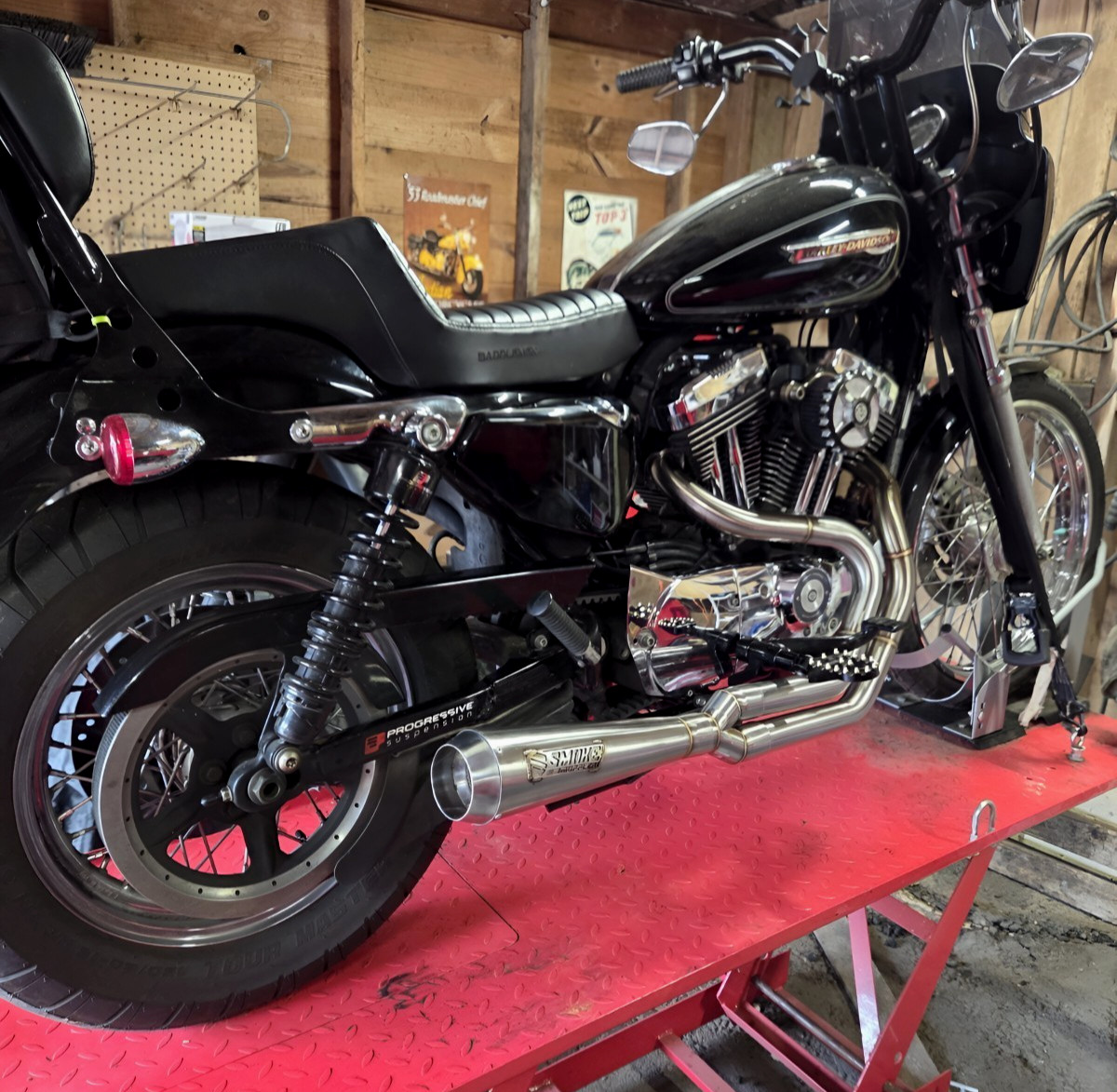 Harley Davidson Sportster Exhaust 2 Into 1 2004-2022 System Pipes Sportster 1200