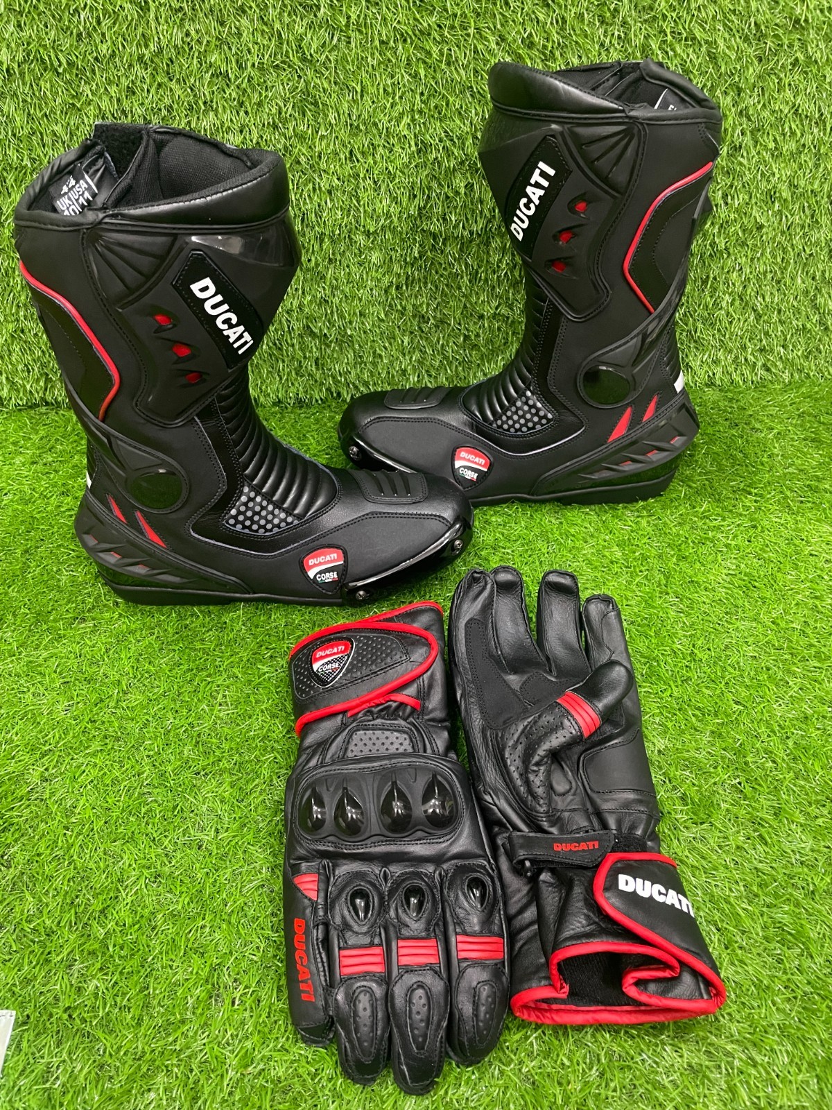 Motorbike Racing Leather Gloves & Boots Ducati