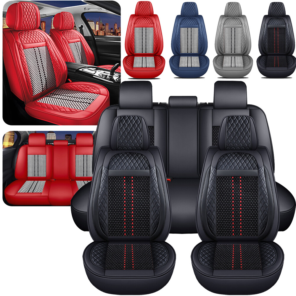 For Toyota Tacoma Car Seat Covers Leather Front Rear Full Set Protectors Black