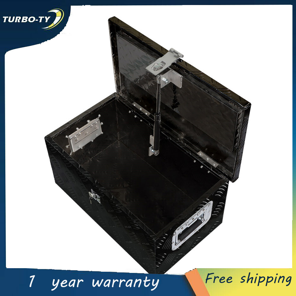 Aluminum Truck Bed Tool Box Trailer Storage Toolbox w/Lock Black 20"x12"x9.5"