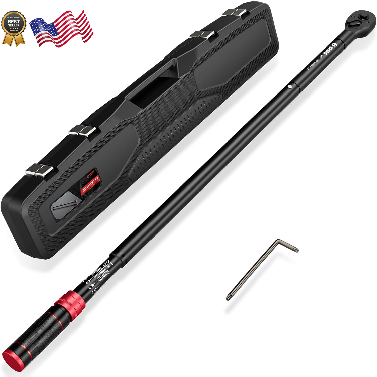 3/4-Inch Drive Click Torque Wrench 100-650Ft-Lb Industrial Adjustable VANPO