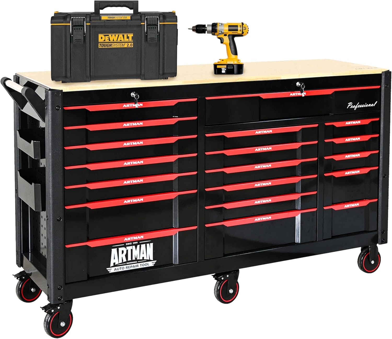 Rolling Large 19-Drawer Tools Cart Tools Storage Cabinet Heavy Duty Workbench
