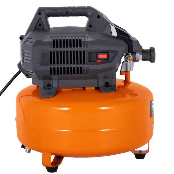 RIDGID 6 Gal. 150 PSI Electric Air Compressor w/ 25 ft. Hose & Nailer/Stapler (02106416B)