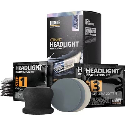 CERAKOTE Ceramic Headlight Restoration Kit — Guaranteed to Last, 10-Wipe