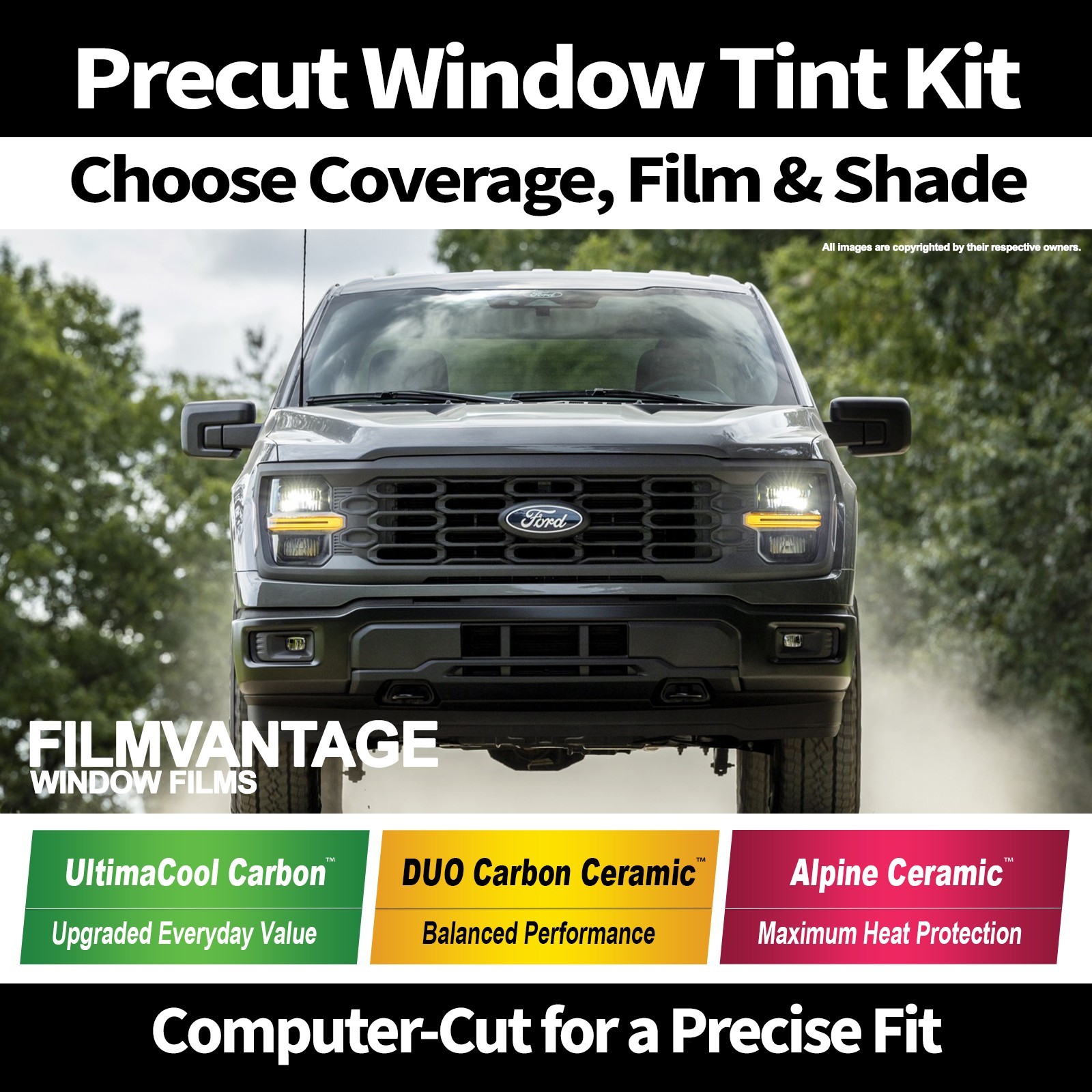 Ford F-150 2015–2027 Precut Carbon Ceramic Window Tint Kit
