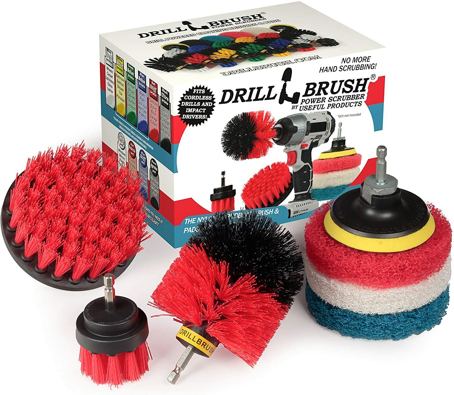 Drill Brush Attachment for Washing, Wheels, Mats, Detailing