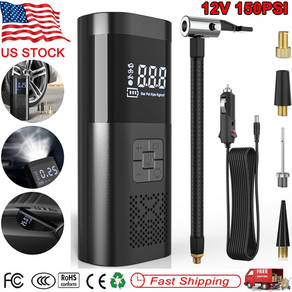 Car Air Tire Pump Inflator Compressor Digital Electric Auto Portable 150PSI 12V