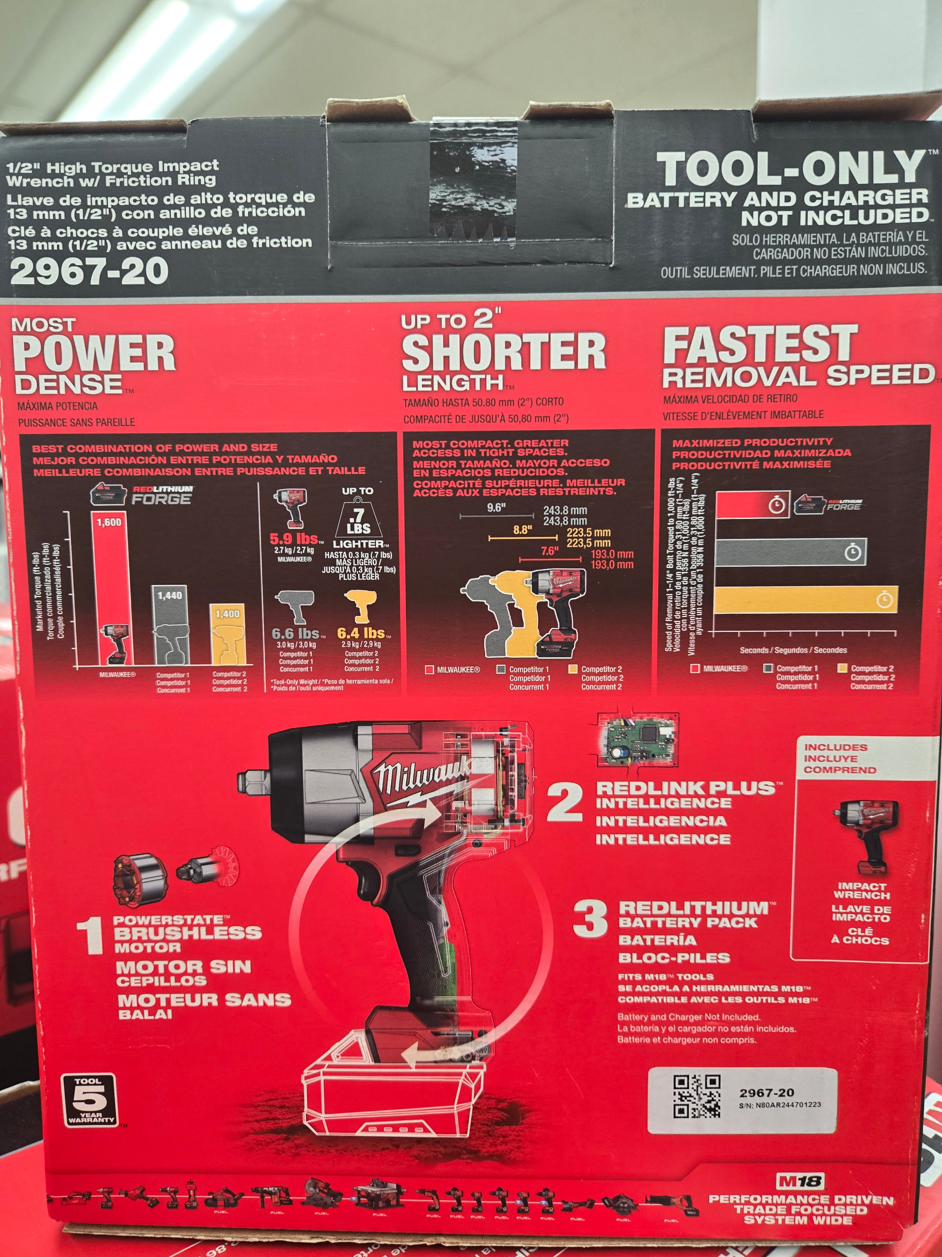 Milwaukee M18 FUEL 2967-20 1/2" High Torque Impact Wrench (Tool Only)