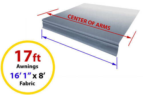 RV Awning Weatherproof Fabric Replacement 8ft Blue Fade 22FT Outdoor Camper
