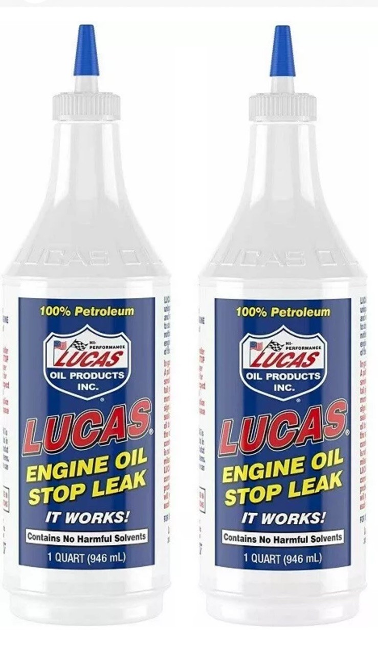 Lucas 10278 Engine Oil Stop Leak Additive, 1 Quart, 2-Pack