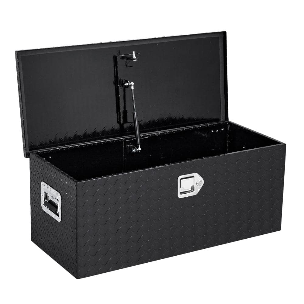 37" Pickup Truck Trunk Bed Tool Storage Aluminum Truck Tool Box Black w/ Lock