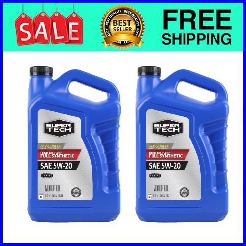 2 pack Super Tech High Mileage Full Synthetic SAE 5W-20 Motor Oil 5 Quarts