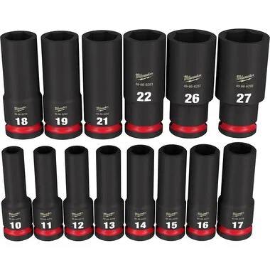 Milwaukee 14pc SHOCKWAVE Impact Duty 1/2" Drive Metric 6 Point Socket Set