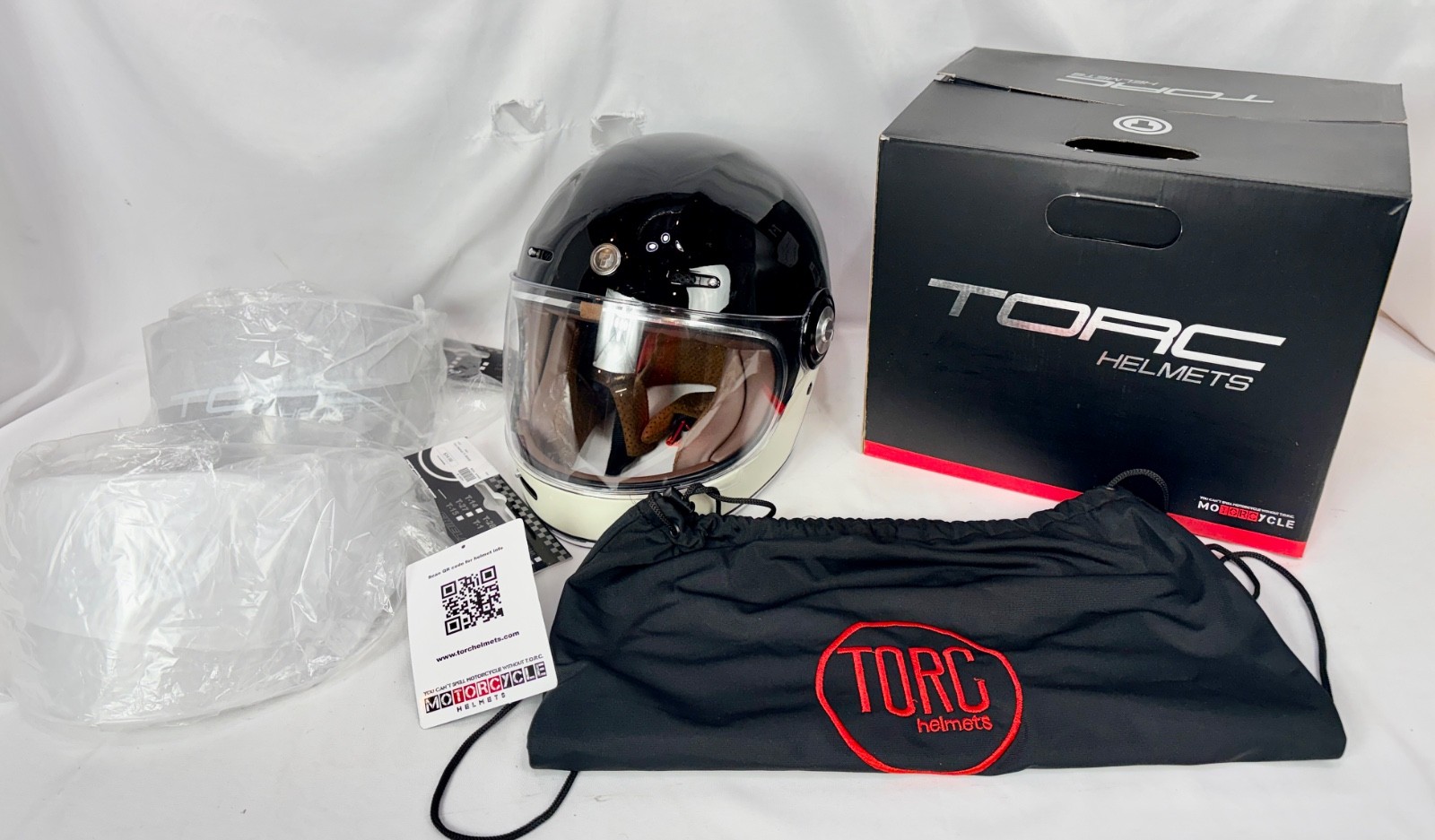 TORC T-1 Full Face Retro Style DOT Motorcycle Helmet Flat Black LG